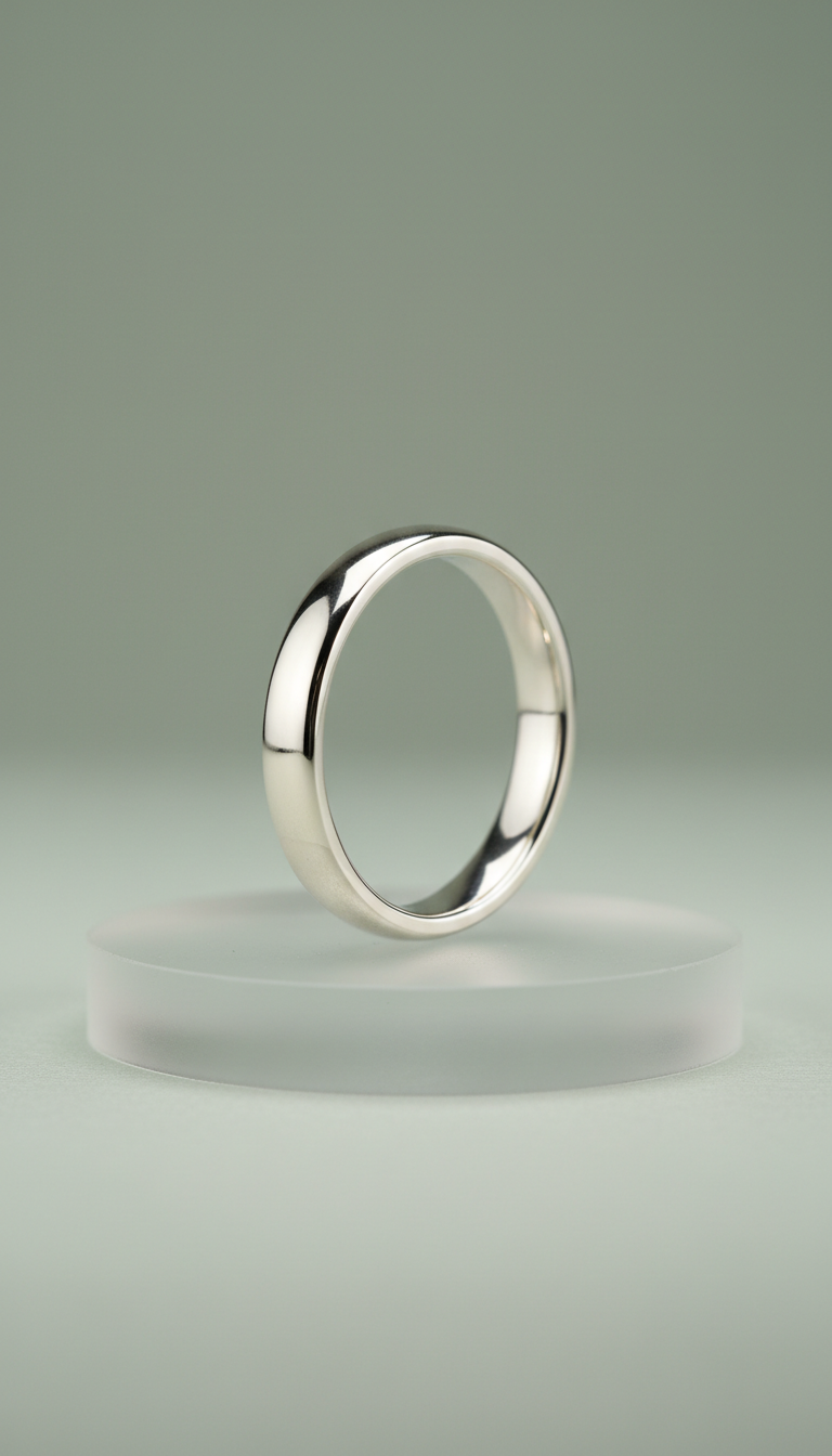 Polished Platinum Smart Ring