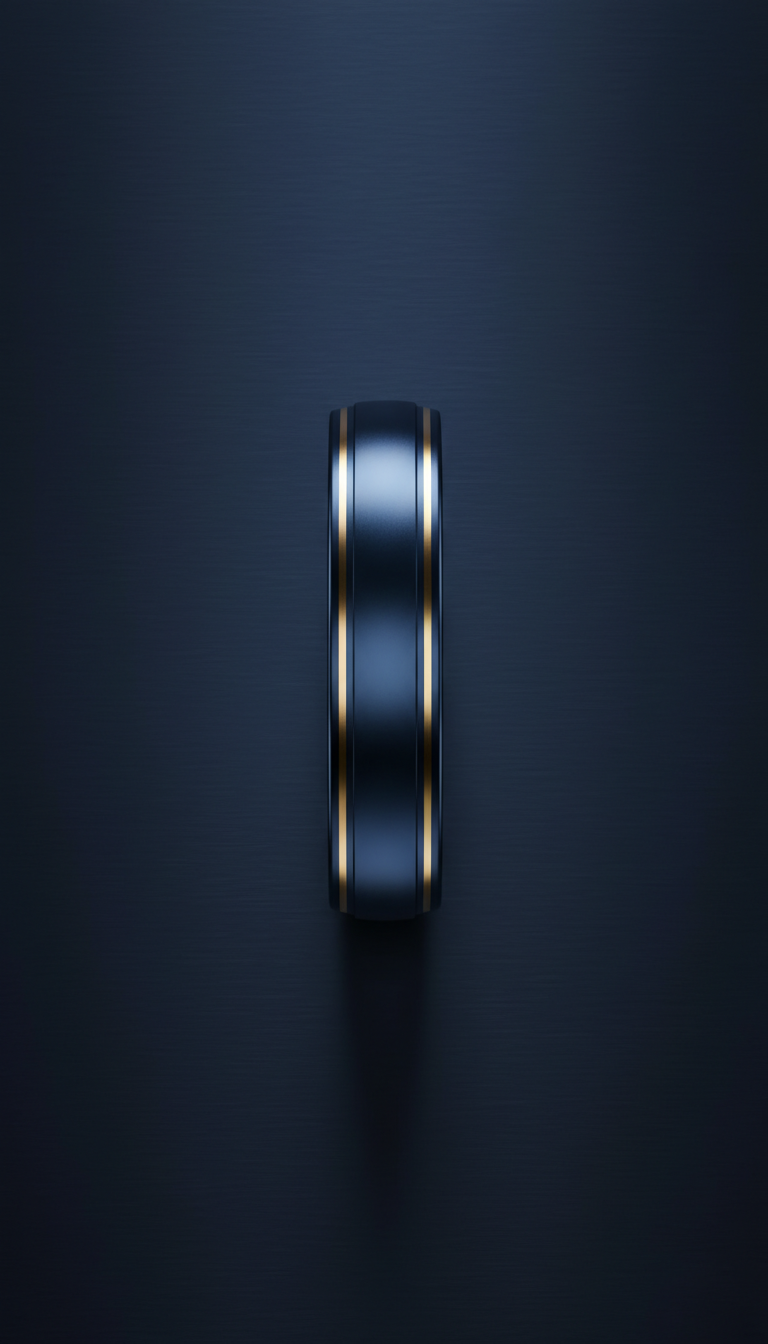 Midnight Blue Titanium Smart Ring