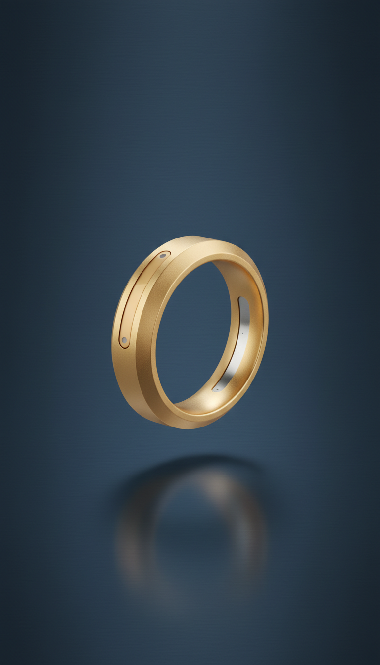 Golden Sand Polished Smart Ring