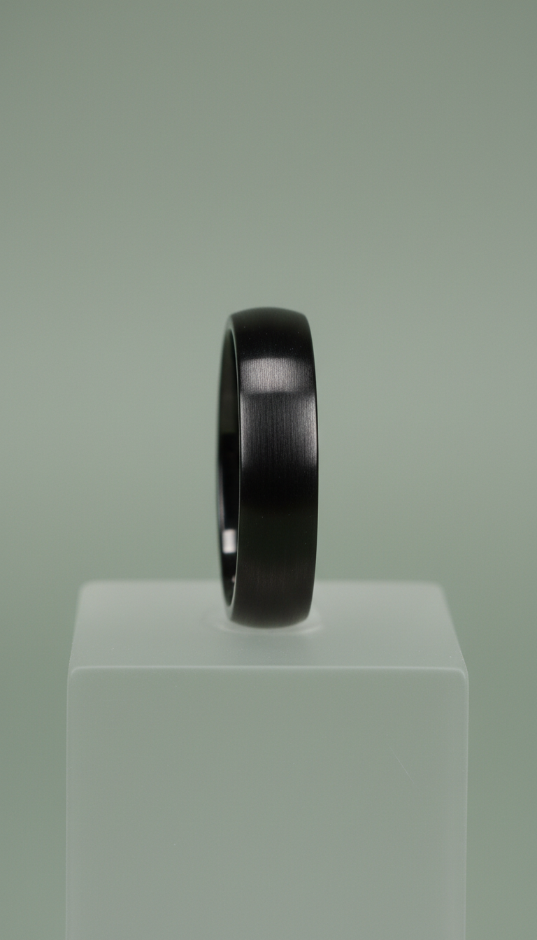 Brushed Black Ceramic Smart Ring