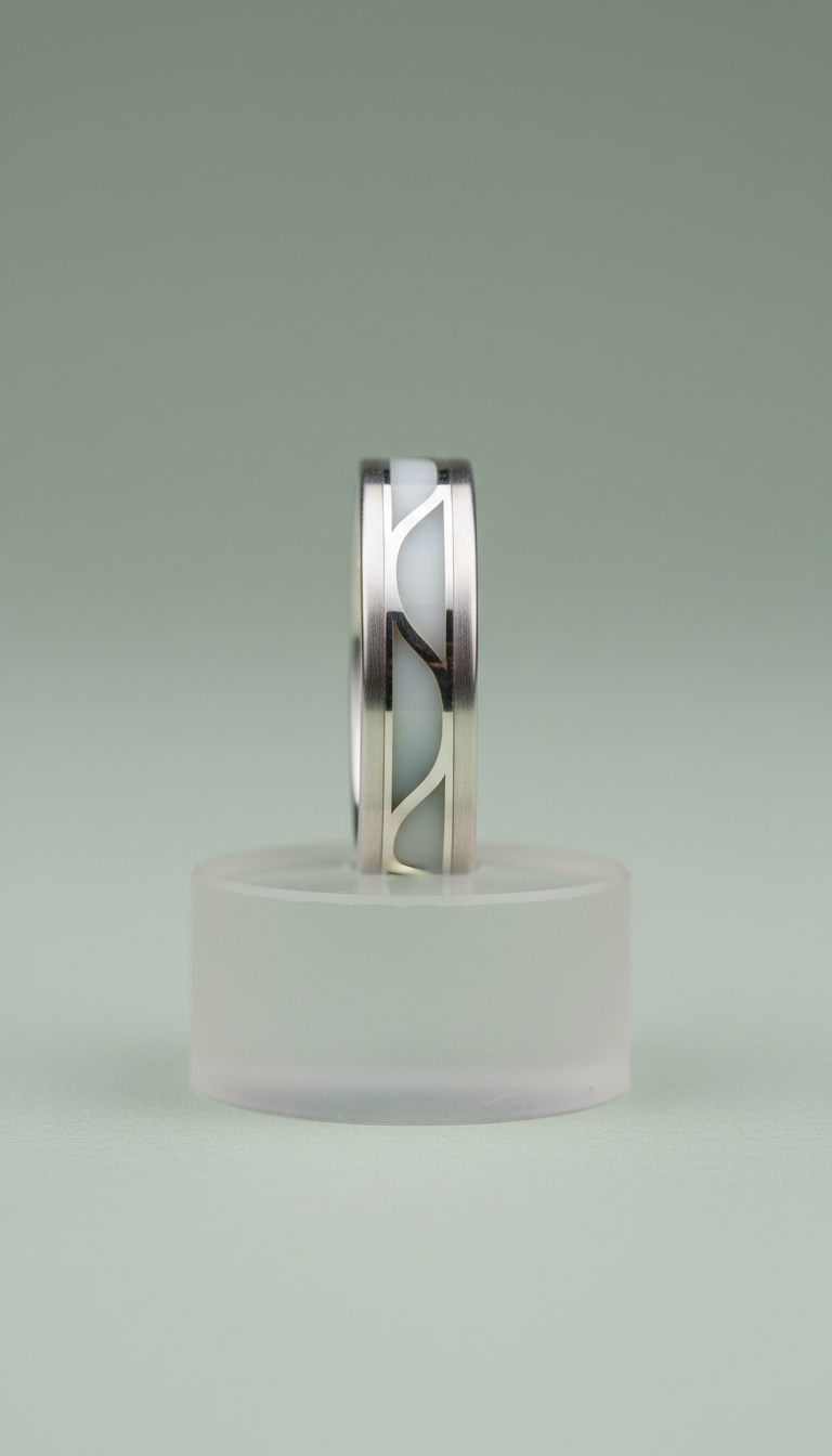 Porcelain Silver Smart Ring